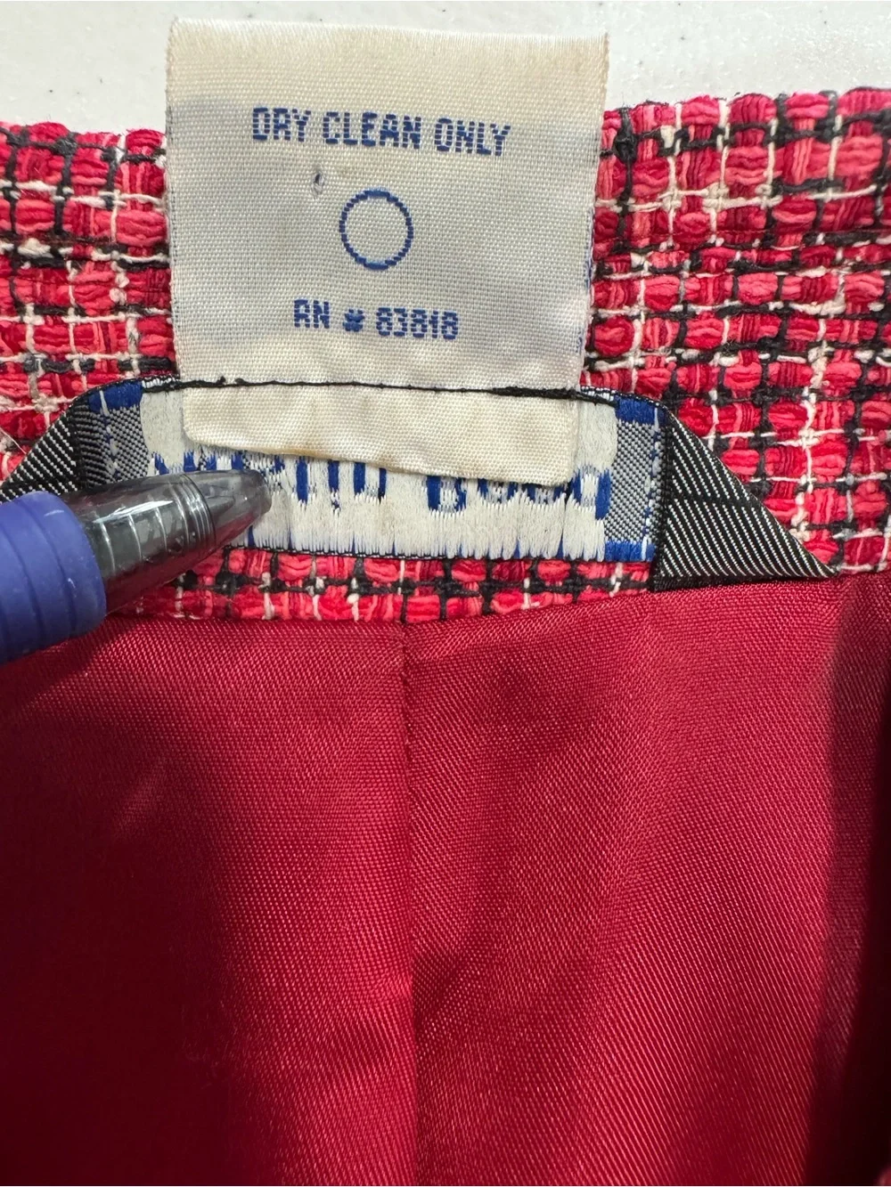 Austin Reed Petite 100% Silk Tweed Zip Jacket Red Pink Textured Blazer 10P